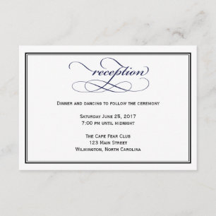 Tarjeta de detalles de la recepción de Navy Blue S