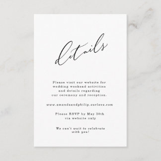 Tarjeta de detalles de la suite de invitaciones mi