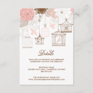 Tarjeta de detalles de las jaulas Rubor Pink Whims