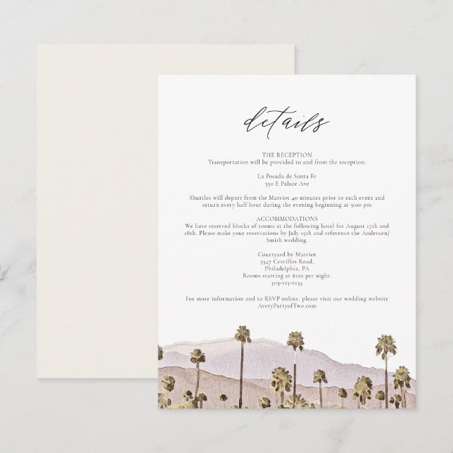 Tarjeta de detalles de las montañas de California  (Anverso / Reverso)