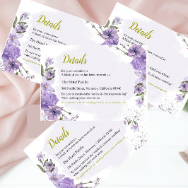 Tarjeta de detalles de Lavender Purple and Gold Li