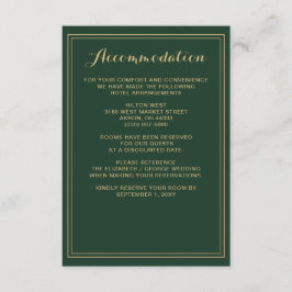 Tarjeta de detalles de Marble Green y Gold Boda