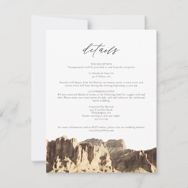 Tarjeta de detalles de montaña de superstición acu (Anverso)