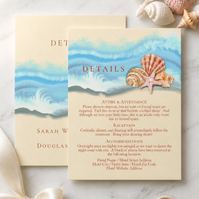 Tarjeta de detalles de ola de océano azul romántic (Subido por el creador)