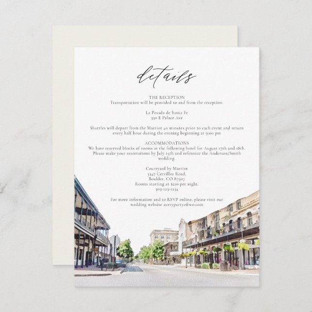 Tarjeta de detalles de PENSACOLA Downtown Watercol (Anverso / Reverso)