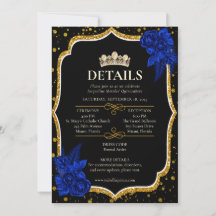 Tarjeta de Detalles de Quinceañera Rosas Azules Re