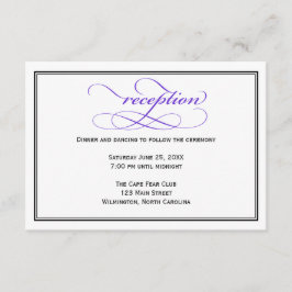 Tarjeta de detalles de recepción de boda con guión