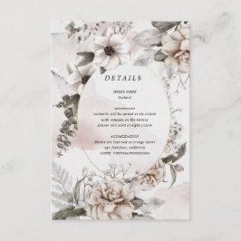tarjeta de detalles de recepción floral plateada c