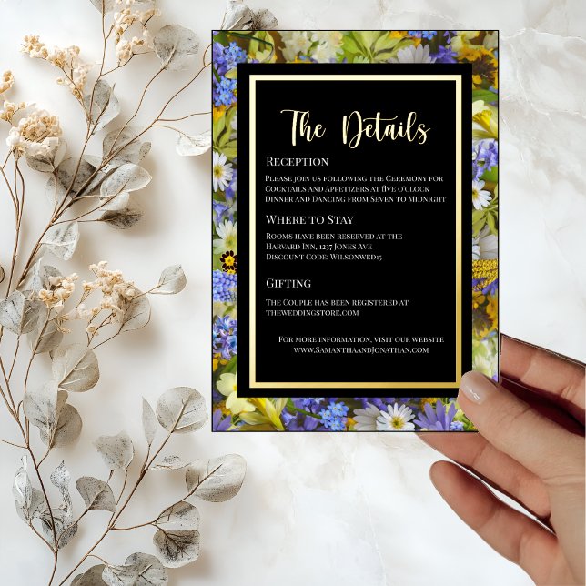 Tarjeta de detalles de Relieve metalizado de Boda  (Subido por el creador)