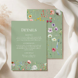 Tarjeta de detalles de Sage Green Wildflower Boda