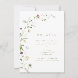 Tarjeta de detalles de Sage Wildflower Rustic Boho