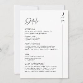 Tarjeta de detalles de tipografía moderna y minima