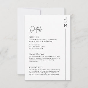 Tarjeta de detalles de tipografía moderna y minima