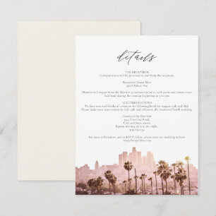 Tarjeta de detalles de viaje de acuarela de los AN