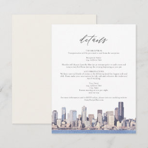 Tarjeta de detalles de viaje del horizonte de Seat