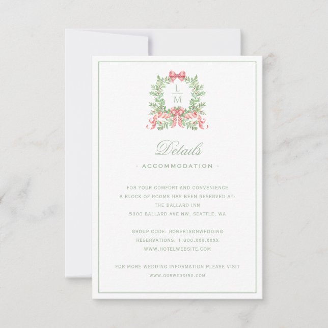Tarjeta de detalles de Wreath w Candy Cane Bow (Anverso)