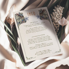 Tarjeta de detalles del Boda Art Nouveau vintage