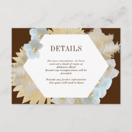 Tarjeta de detalles del Boda azul de los hongos du