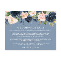 Tarjeta de detalles del Boda azul turbio acuarela