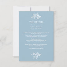 Tarjeta de detalles del Boda azul turbulento ruso