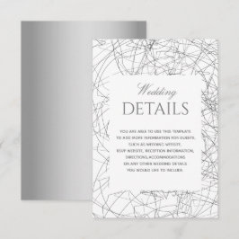 Tarjeta de detalles del Boda blanco y negro