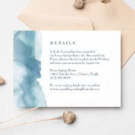 Tarjeta de detalles del Boda Blue Ocean Watercolor