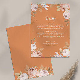 Tarjeta de detalles del Boda Boho Apricot Peonies