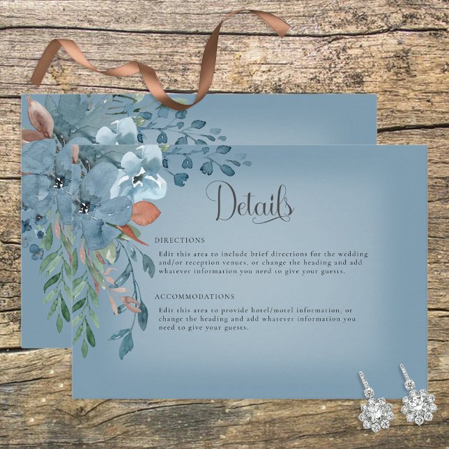 Tarjeta de detalles del Boda Boho Rust & Blue Flor (Subido por el creador)