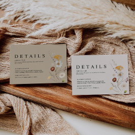 Tarjeta de detalles del Boda Boho Wildflower