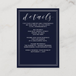Tarjeta de detalles del Boda Classic Navy Silver
