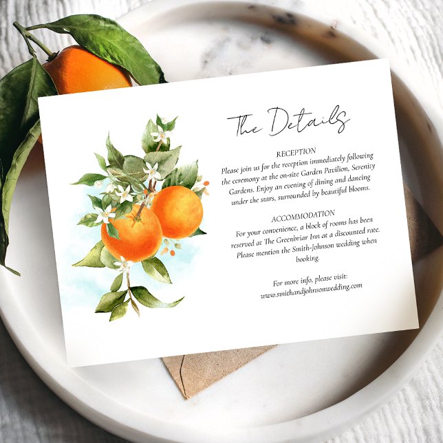 Tarjeta de detalles del Boda de acuarela de Citrus (Subido por el creador)