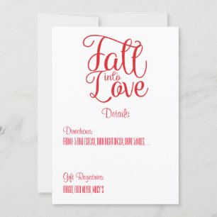 Tarjeta de detalles del Boda de amor Caída en amor