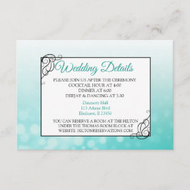 Tarjeta de detalles del Boda de burbujas verde azu
