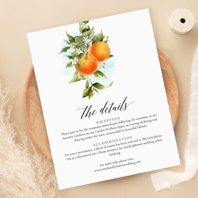 Tarjeta de detalles del Boda de caligrafía de cítr (Subido por el creador)