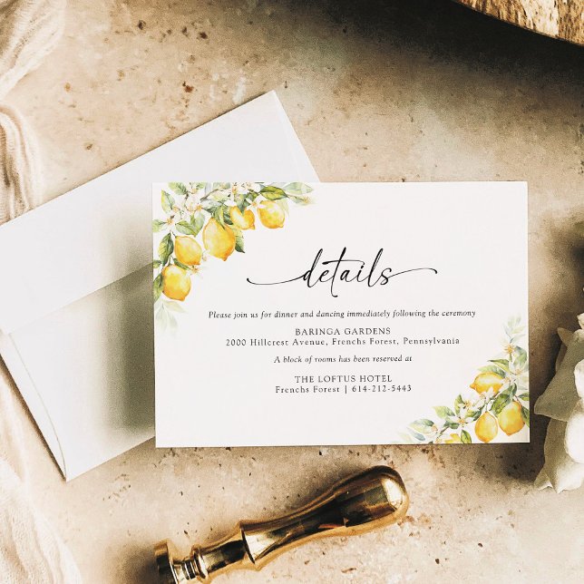 Tarjeta de detalles del Boda de cítricos verde lim (Subido por el creador)