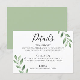 Tarjeta de detalles del Boda de color de agua de l