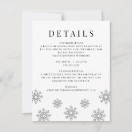 Tarjeta de detalles del Boda de copo de nieve de i