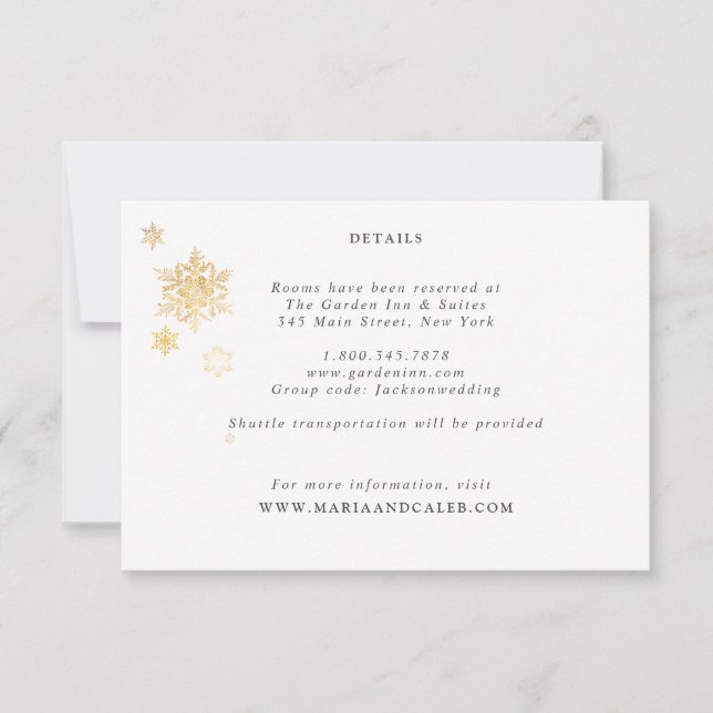 Tarjeta de detalles del Boda de copo de nieve de o (Anverso)