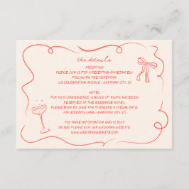 Tarjeta de detalles del Boda de dibujo manual de v