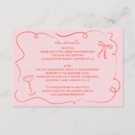 Tarjeta de detalles del Boda de dibujo manual de v