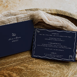 Tarjeta de detalles del Boda de Doodle dibujado a