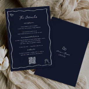 Tarjeta de detalles del Boda de Doodle dibujado a 