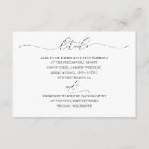 Tarjeta de detalles del Boda de elegancia subestim