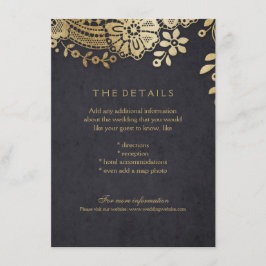 Tarjeta de detalles del boda de encaje elegante ne