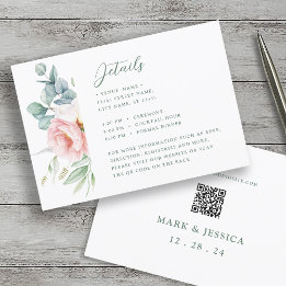 Tarjeta de detalles del Boda de flor rosa