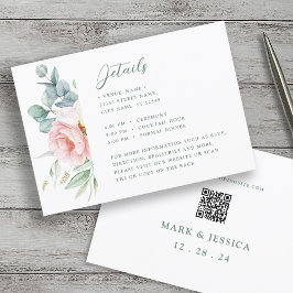 Tarjeta de detalles del Boda de flor rosa