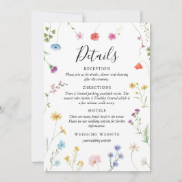 Tarjeta de detalles del Boda de Flor Silvestre Bot