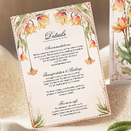 Tarjeta de detalles del Boda de flores amarillas y