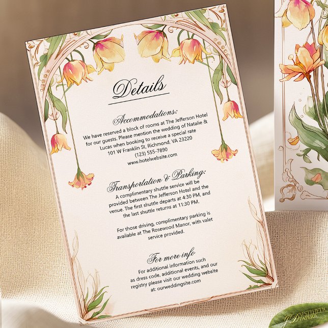 Tarjeta de detalles del Boda de flores amarillas y (Subido por el creador)