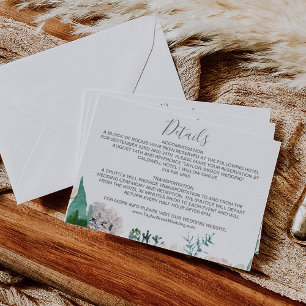 Tarjeta de detalles del Boda de flores románticas